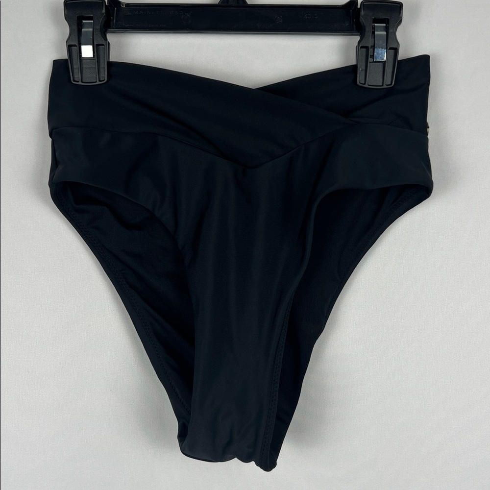 NWT ZYIA Black Pipa Beach High-Waisted Bikini Bottom‎